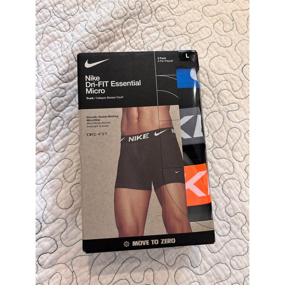 Nike Mens Dri-FIT Essential Micro Trunks 3 Pack Size Large Box Damage